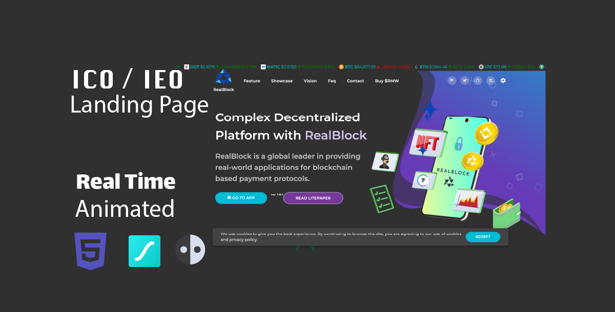 ICO RealBlock: Your Cryptocurrency Project with a Stunning Landing Page