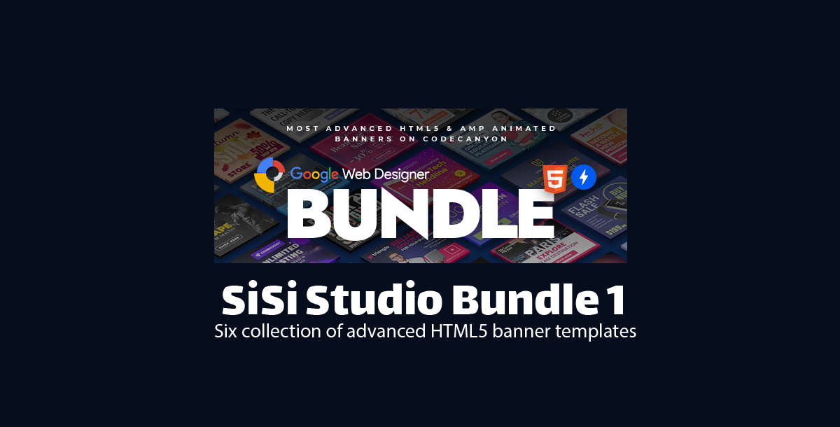 SiSi Studio Bundle One , Six AD's HTML5 banner templates