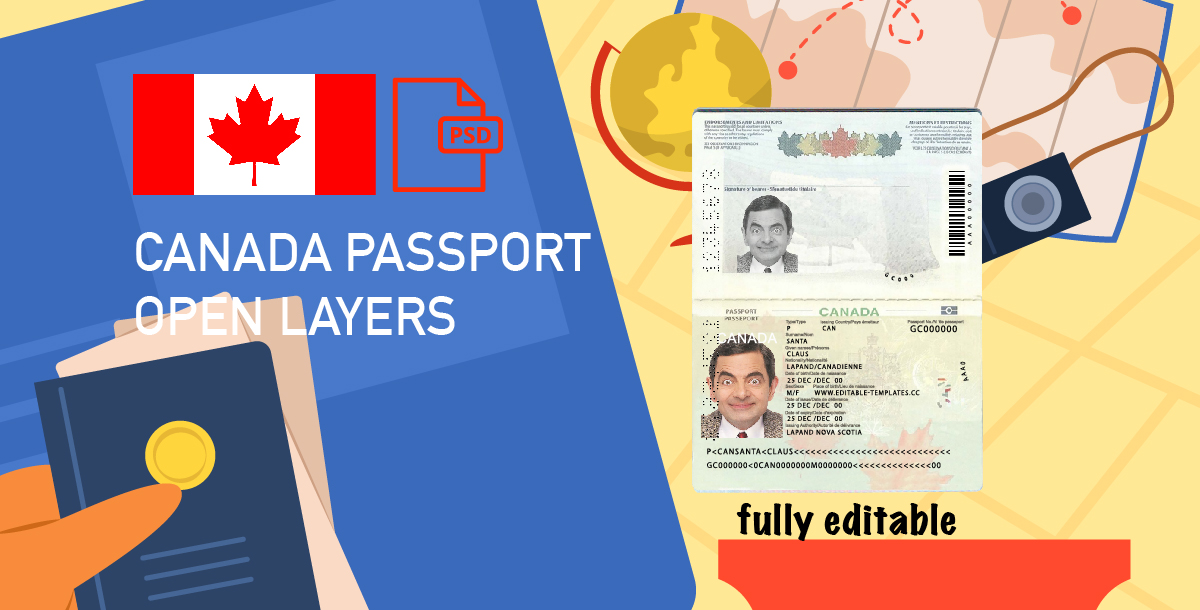 Canada Passport Photo Template PSD